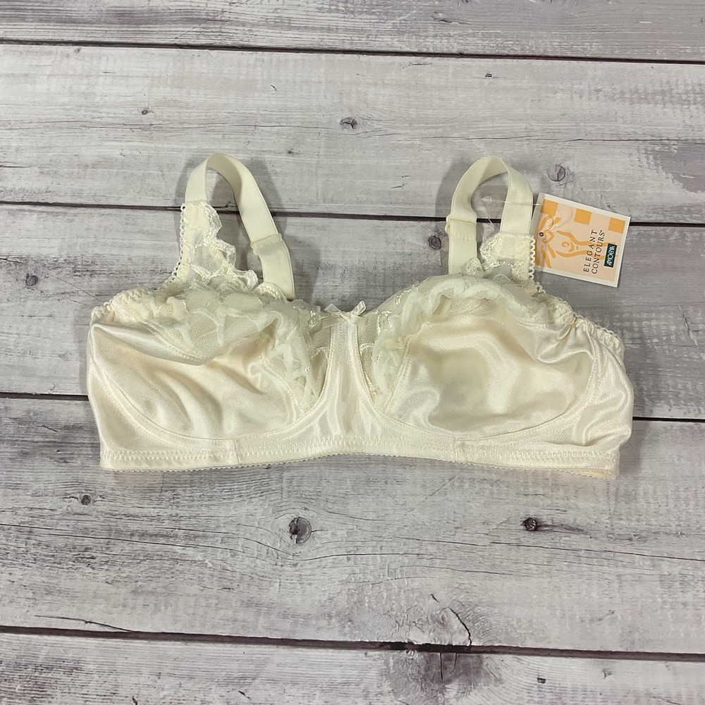 Amoena Mastectomy Bra Womens 34D‎ Cream Wireless Soft Cup  #2141 NEW